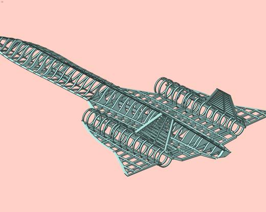 锁定-SR-71-侦察-飞机-固体-装配-模型缩略图