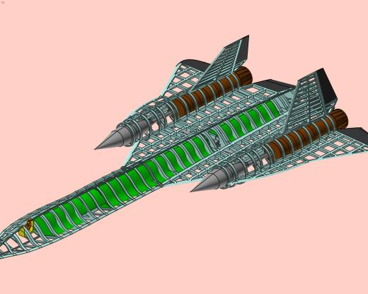 锁定-SR-71-侦察-飞机-固体-装配-模型缩略图