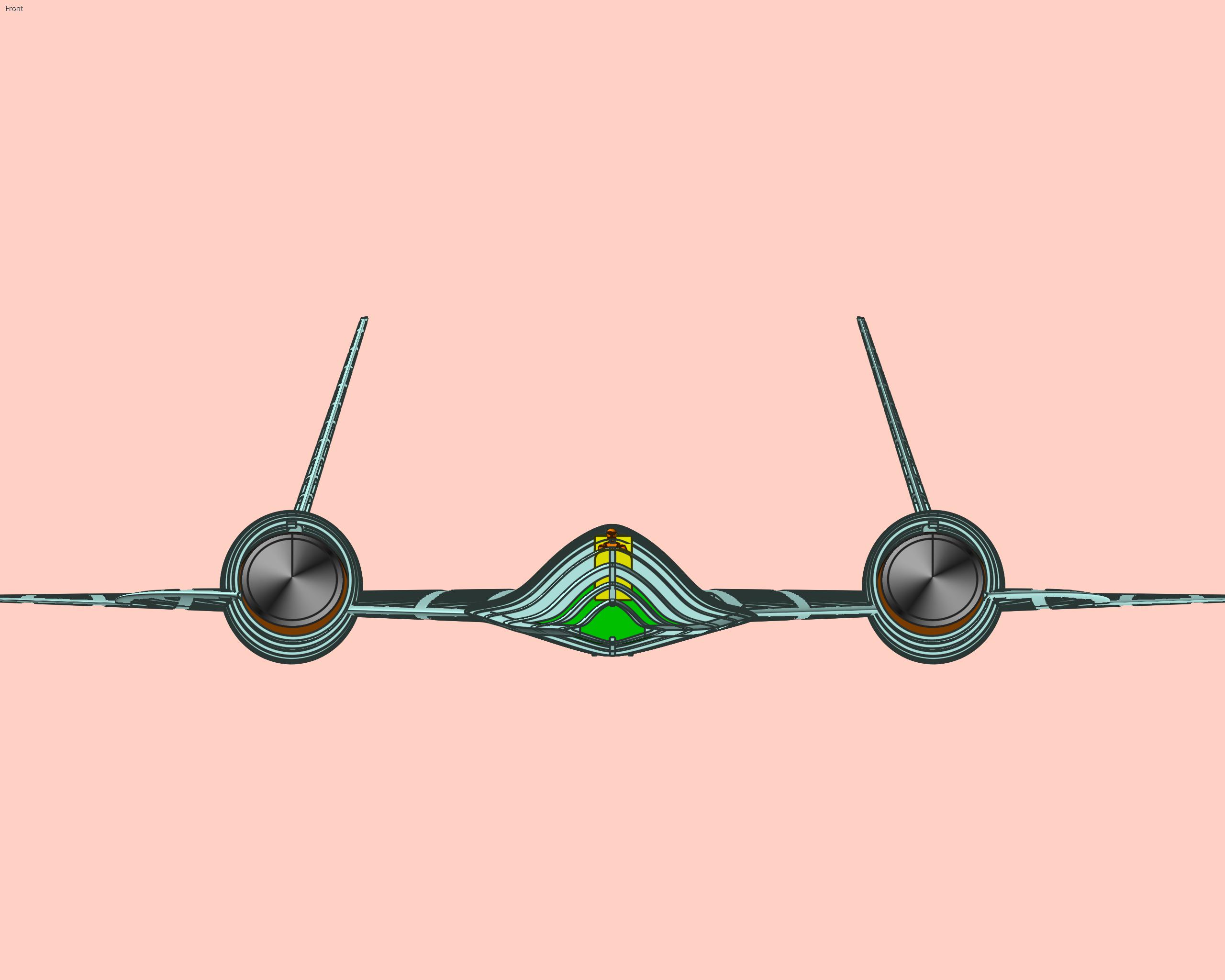 锁定-SR-71-侦察-飞机-固体-装配-模型