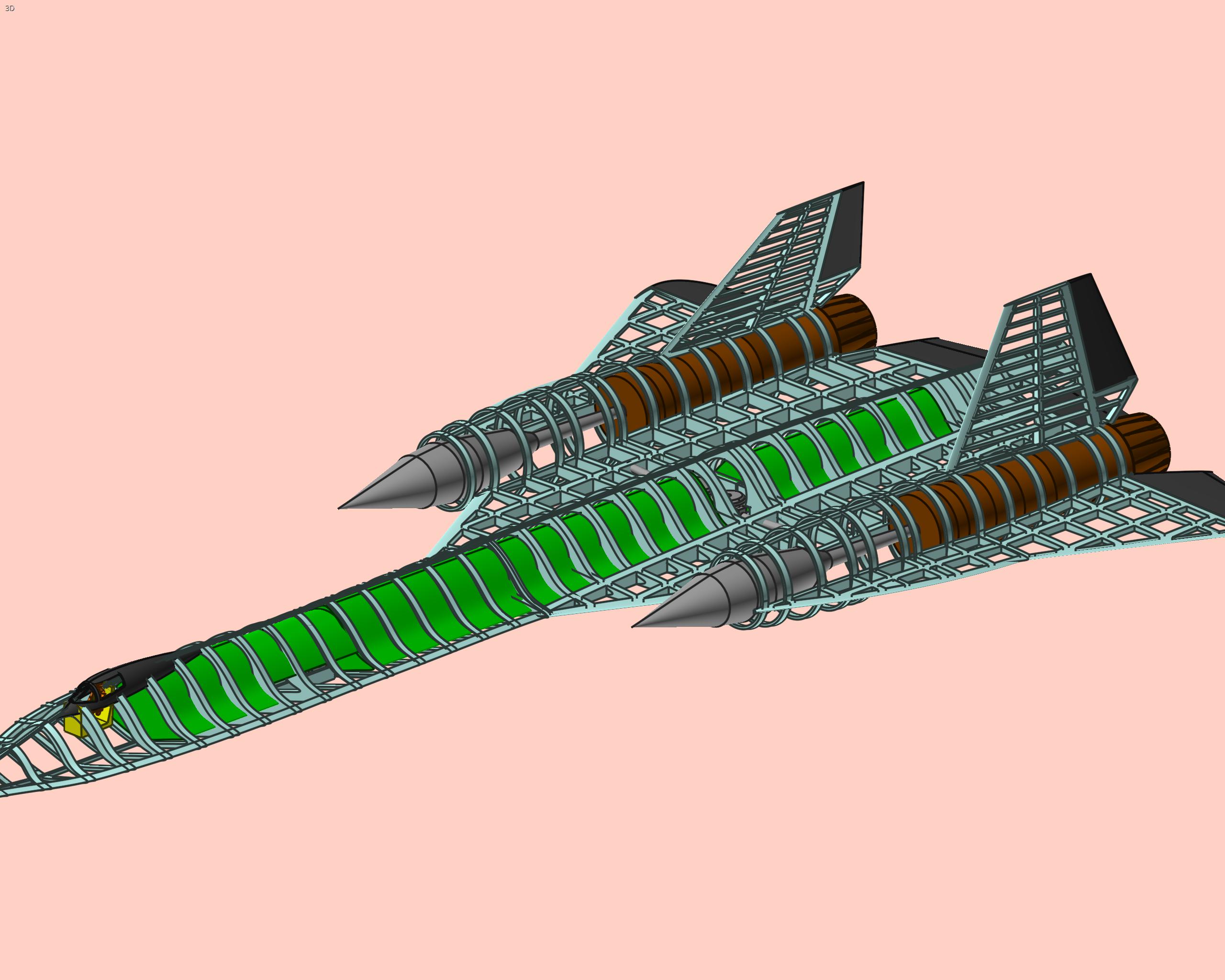 锁定-SR-71-侦察-飞机-固体-装配-模型