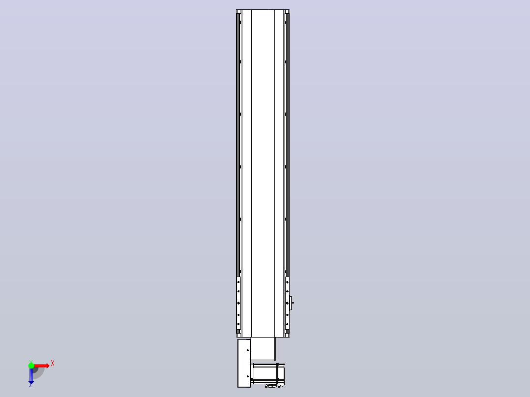 皮带直线轴半封闭可选导轨TPA-HNB-202D-140-L900-ML-C-P75-N3俯视图