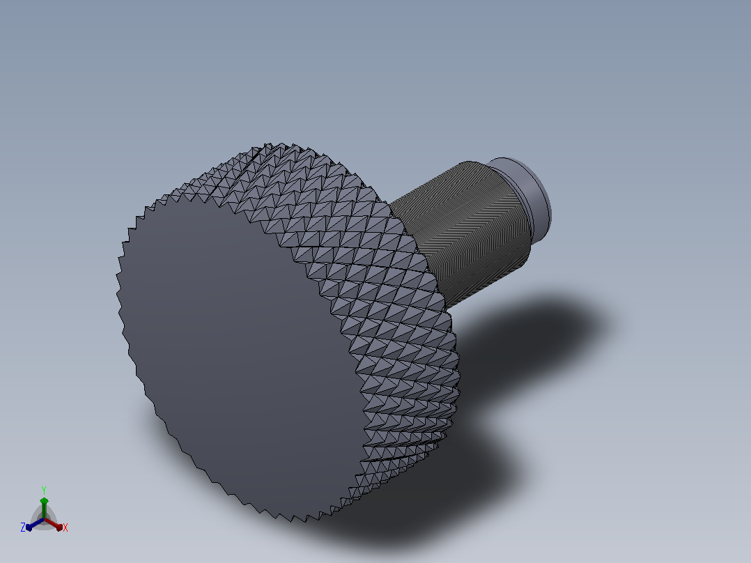 多套GBT 834-GBT840滚花螺钉3D模型Solidworks设计主视图