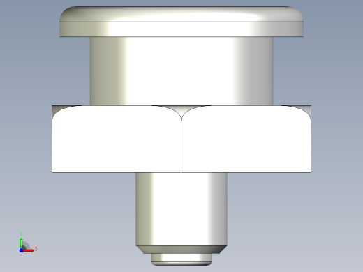 圆头油脂嘴-具有所有配置的Solidworks零件前视缩略图
