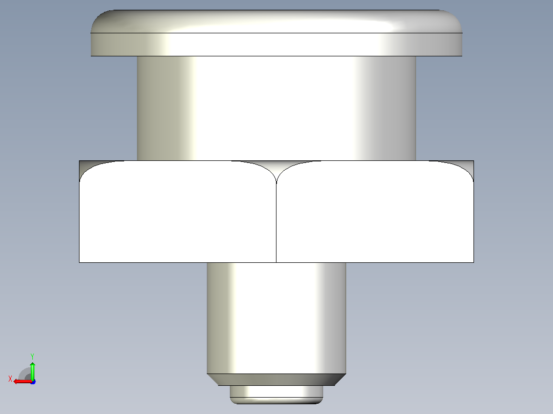 圆头油脂嘴-具有所有配置的Solidworks零件后视图