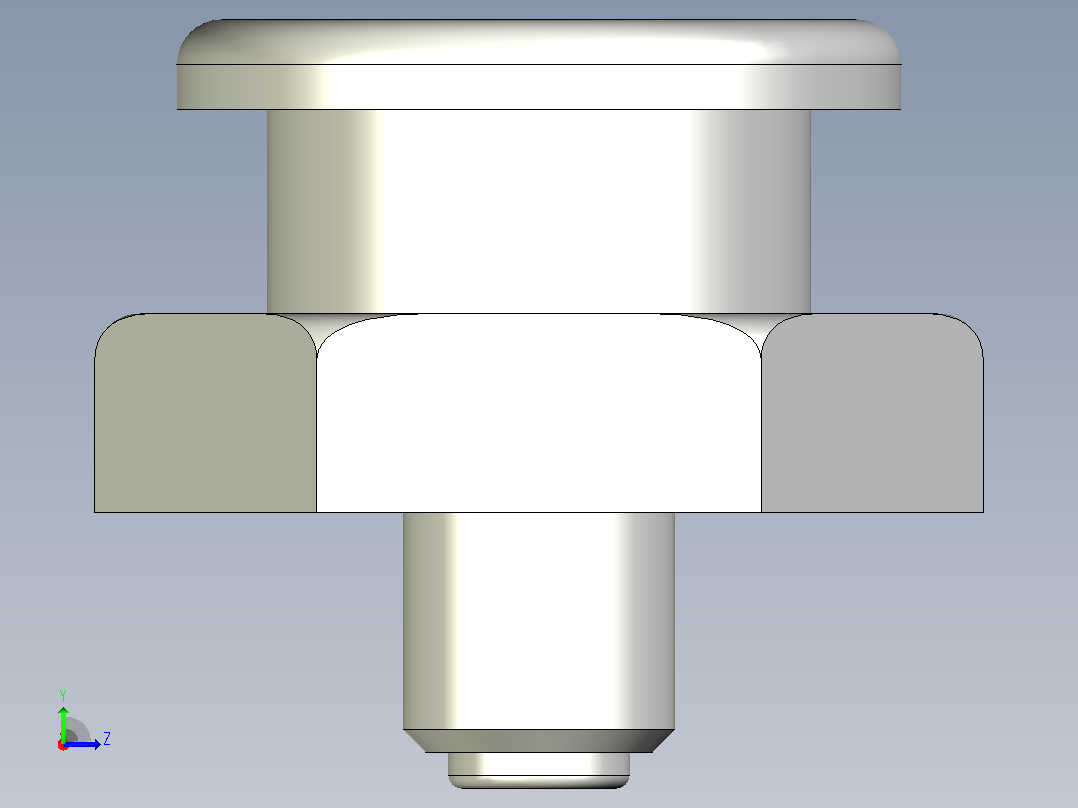 圆头油脂嘴-具有所有配置的Solidworks零件左视图
