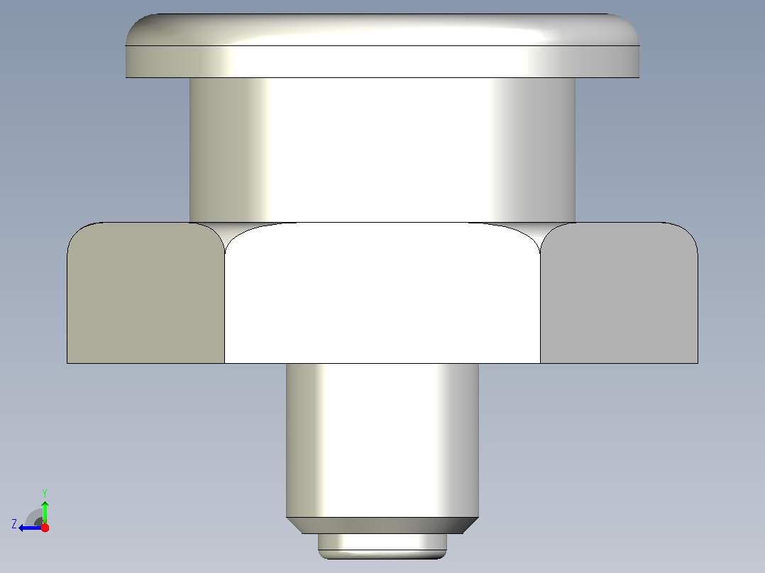 圆头油脂嘴-具有所有配置的Solidworks零件右视图