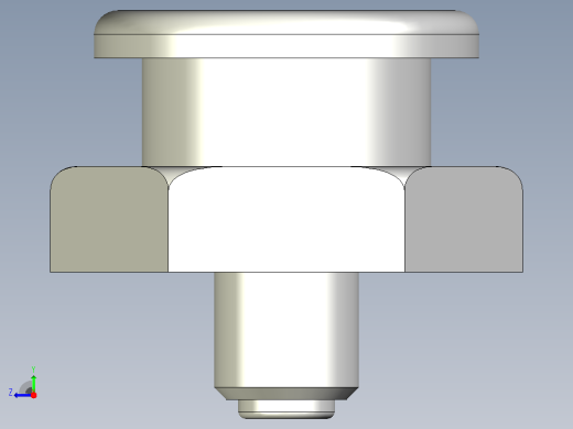 圆头油脂嘴-具有所有配置的Solidworks零件右视缩略图