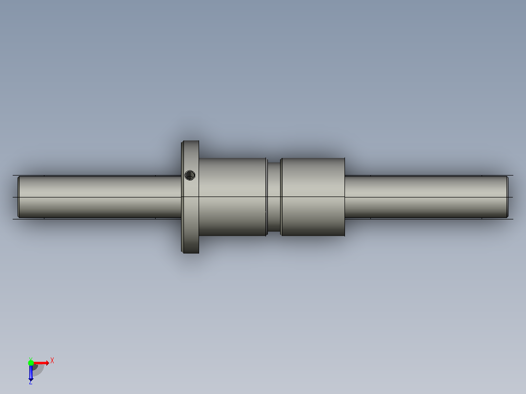 DKFZD2506-4滚珠丝杆3D模型俯视图