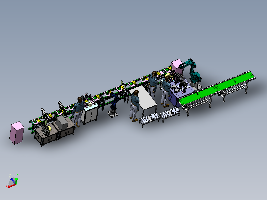 外壳自动锁附贴标流水线3D模型