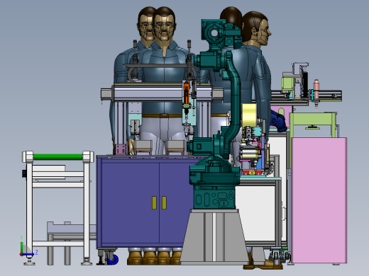 外壳自动锁附贴标流水线3D模型左视缩略图