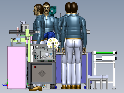 外壳自动锁附贴标流水线3D模型右视缩略图