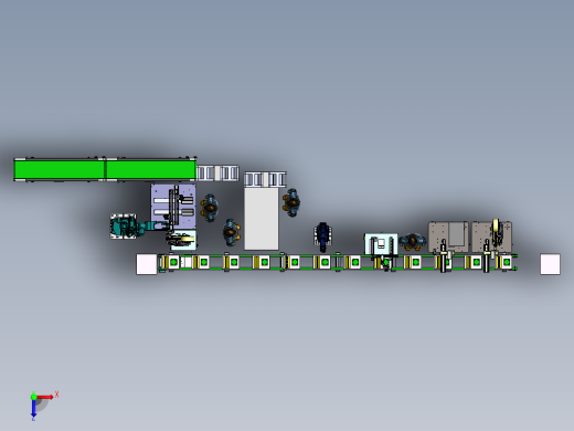 外壳自动锁附贴标流水线3D模型俯视缩略图