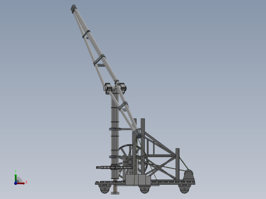 中世纪起重机古代搬运吊机前视缩略图