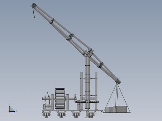 中世纪起重机古代搬运吊机左视缩略图