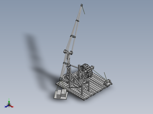 中世纪起重机古代搬运吊机正等轴测缩略图