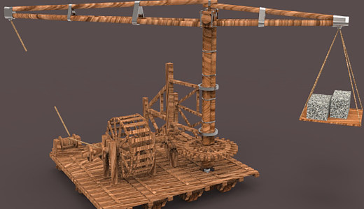 中世纪起重机古代搬运吊机缩略图