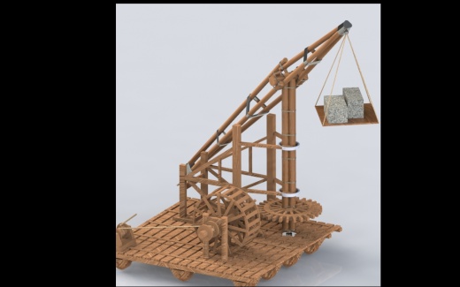 中世纪起重机古代搬运吊机缩略图