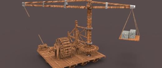 中世纪起重机古代搬运吊机缩略图