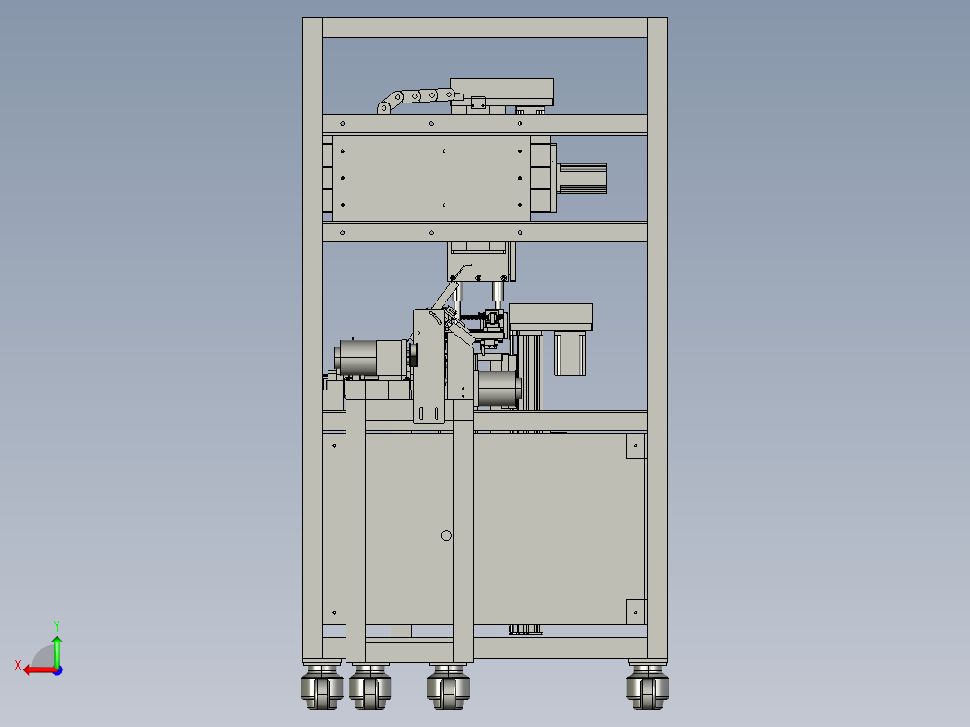 半导体线路板上下料设备stp后视图