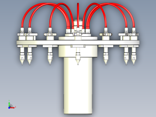 转盘转塔结构图（取料转盘）3D模型前视缩略图