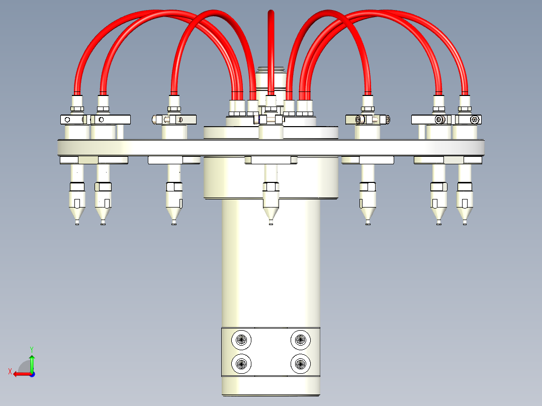转盘转塔结构图（取料转盘）3D模型后视图