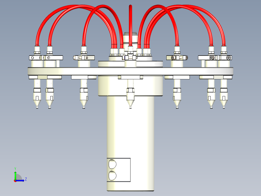 转盘转塔结构图（取料转盘）3D模型左视图