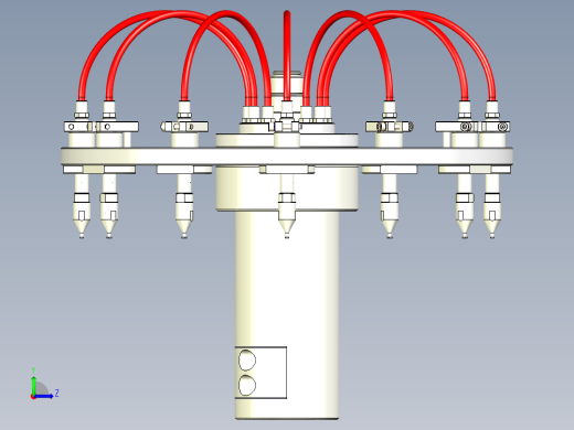 转盘转塔结构图（取料转盘）3D模型左视缩略图