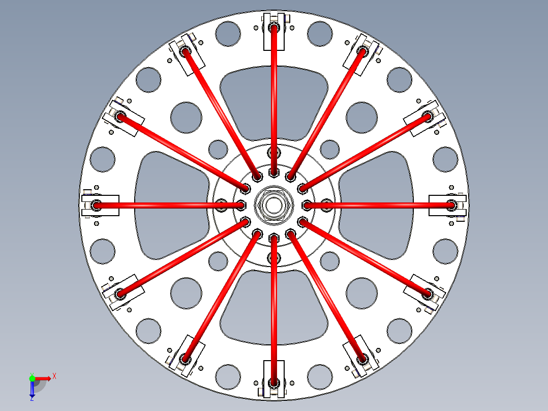 转盘转塔结构图（取料转盘）3D模型俯视图