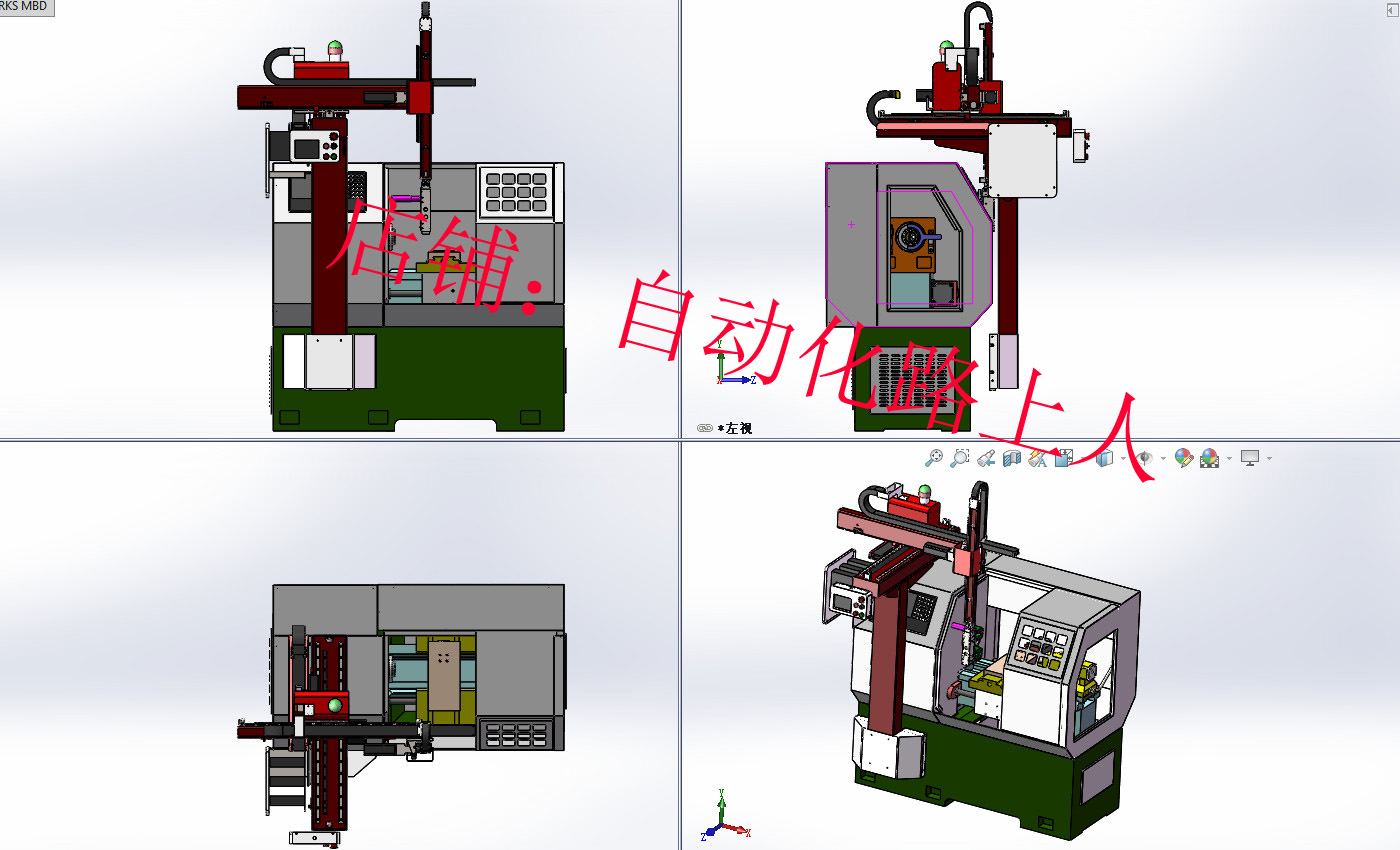 数控车床三轴机械手3d图纸 NCN非标三轴桁架上下料机械手3d模型
