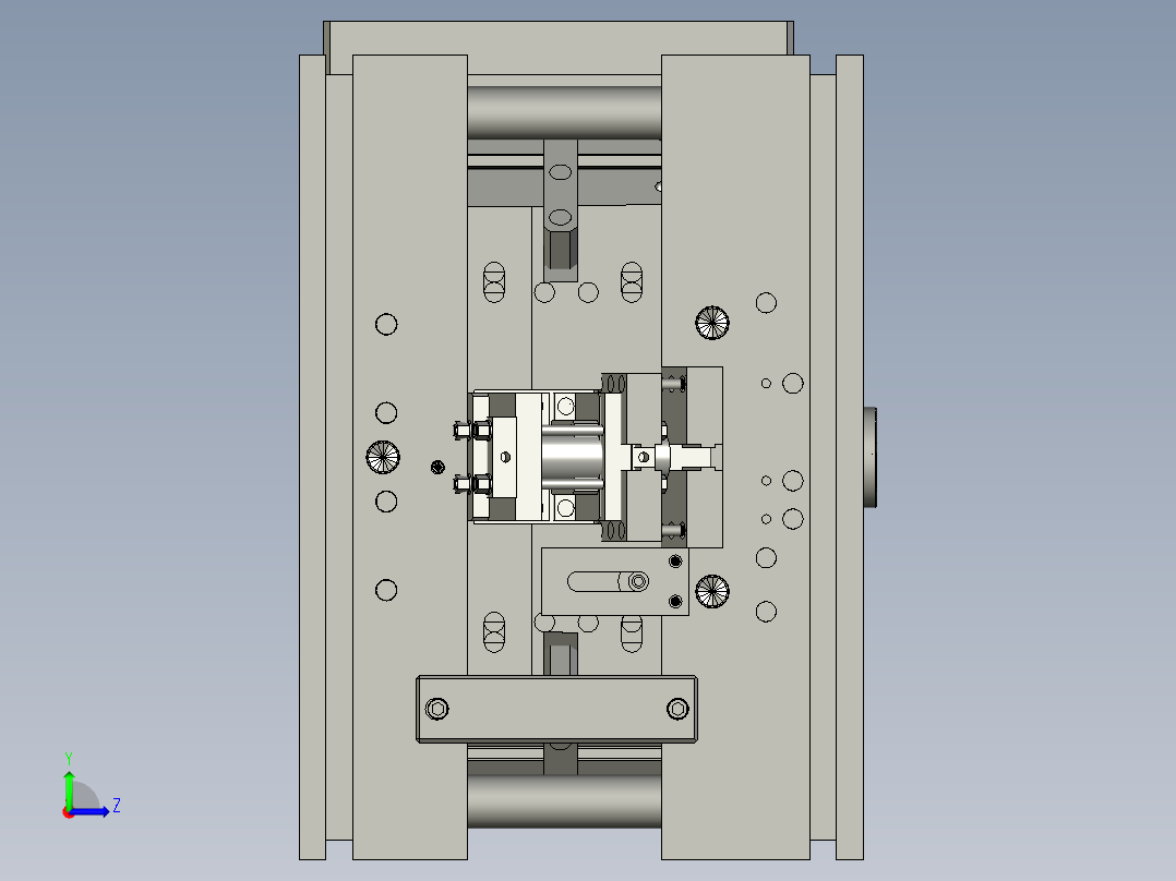 周转箱模具设计3D模型左视图