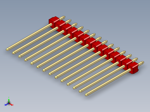 彩色公头100mil（2.54mm）系列-DS1021_red_1x14p_100mil_Type19_rev1.0