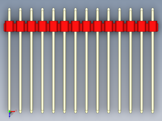 彩色公头100mil（2.54mm）系列-DS1021_red_1x14p_100mil_Type19_rev1.0俯视缩略图
