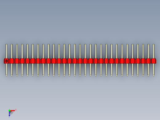 彩色公排针 100mil 2.54mm 系列-DS1022_red_3x29p_100mil_TypeD_rev1.0俯视缩略图
