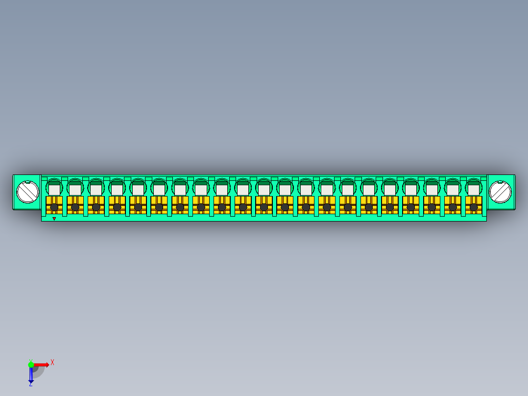 DEGSON 15EDG（公头） 3.5mm 螺钉锁紧，插拔式接线端子 FullPack-15EDGKNM-3.5-21P-14-00AH俯视图