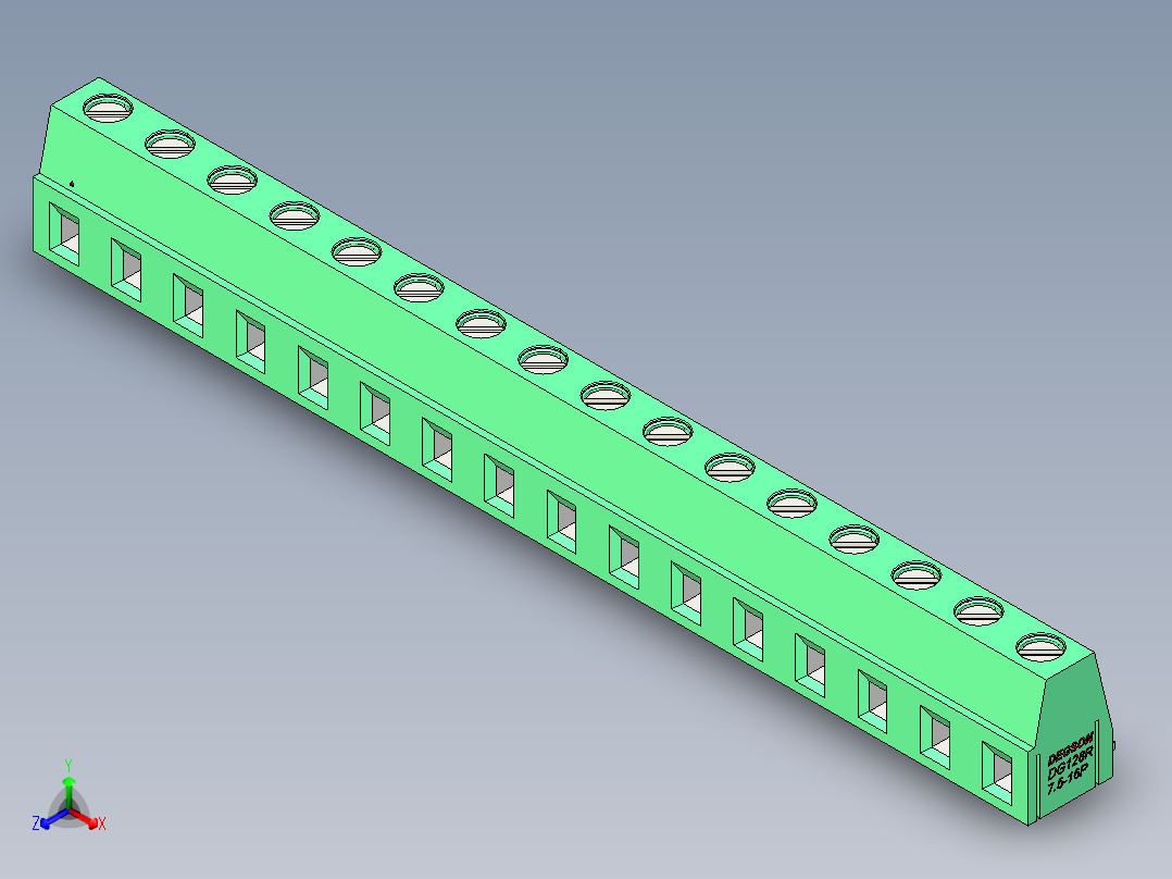 DEGSON DG128 系列 5.07.5mm 接线端子-DG128R-7.5-16P-14-00AH正等轴测图