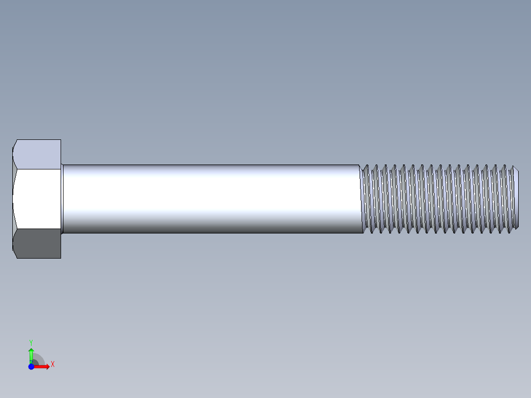 UNC 六角螺栓-Hex Bolt 0.750-10 x 5前视图
