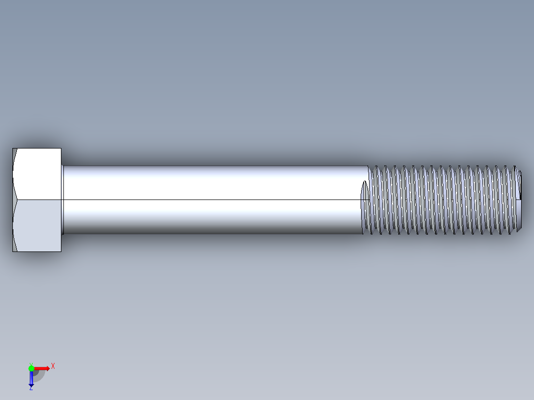 UNC 六角螺栓-Hex Bolt 0.750-10 x 5俯视图