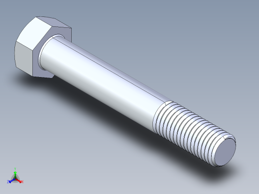 UNC 六角螺栓-Hex Bolt 0.750-10 x 5正等轴测缩略图