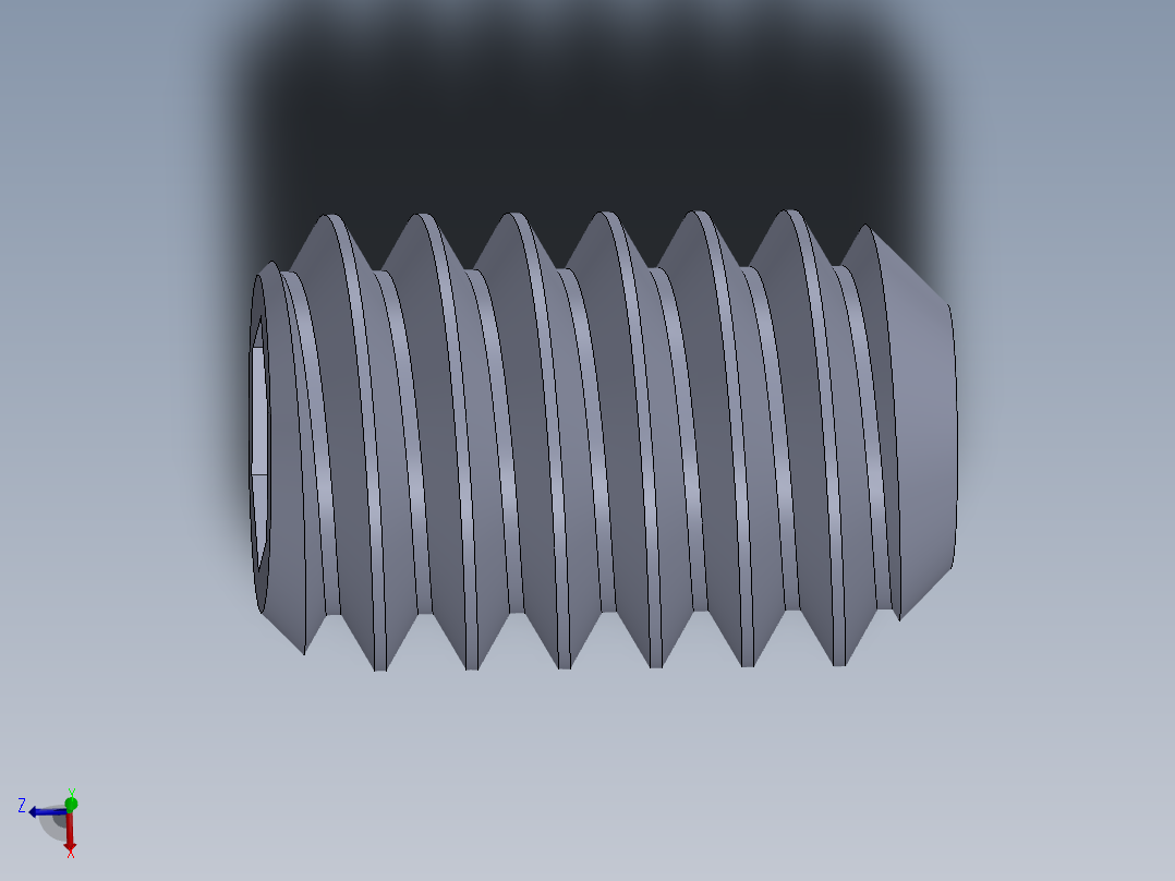 UNC 平头紧定螺钉-UNC SET SCREW 0.250 x0.375.SLDPRT主视图
