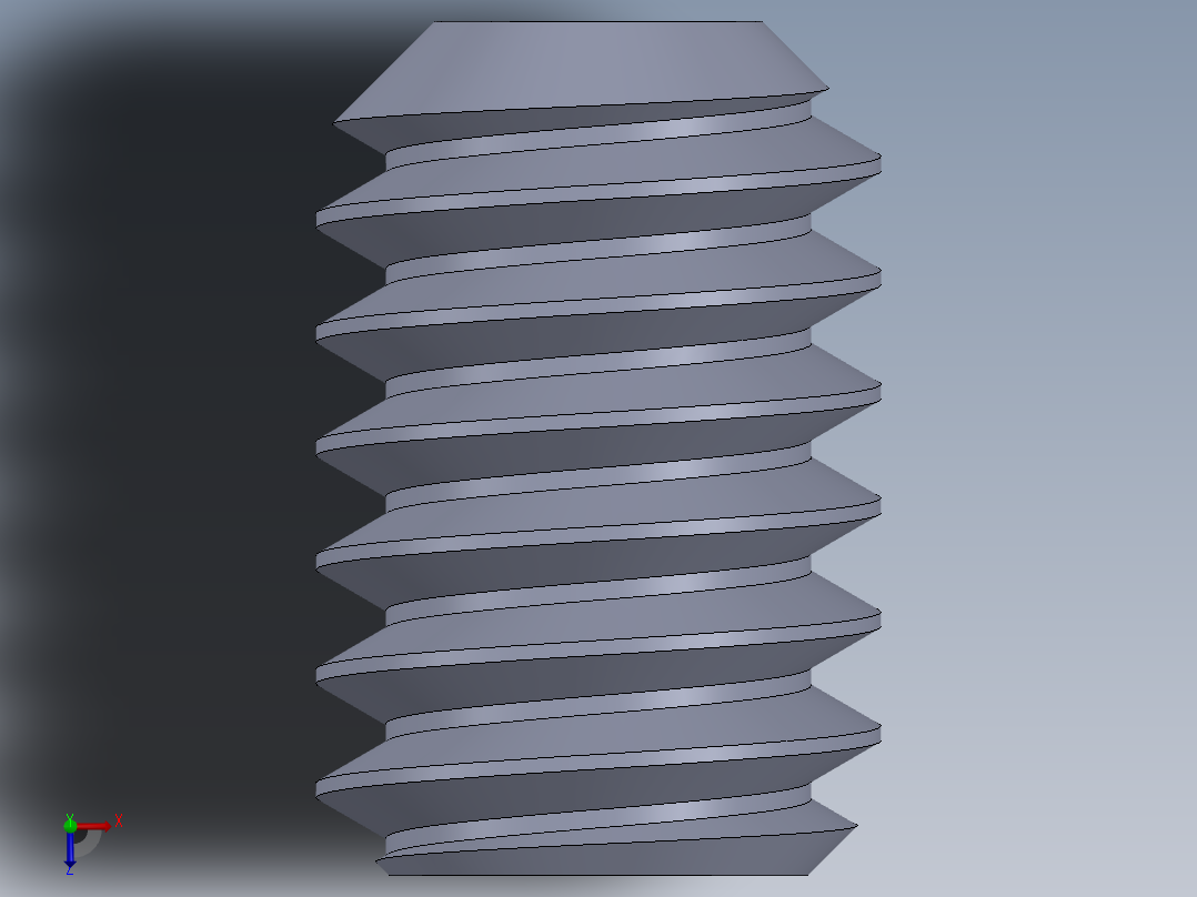 UNC 平头紧定螺钉-UNC SET SCREW 0.250 x0.375.SLDPRT俯视图