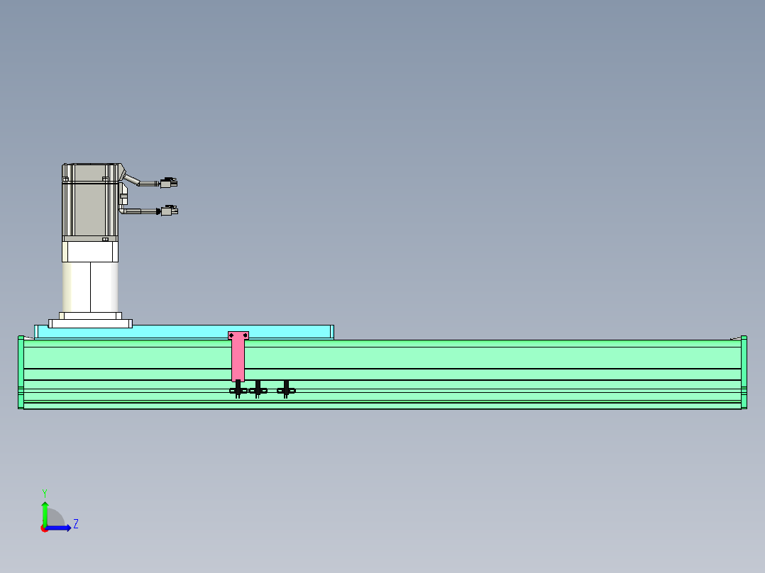 东锦齿条传动DH270G-L167-S550-BU-减速机+750W左视图