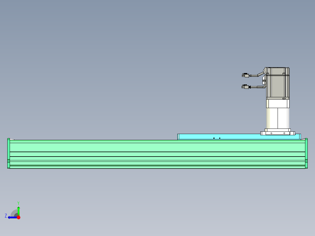 东锦齿条传动DH270G-L167-S550-BU-减速机+750W右视图