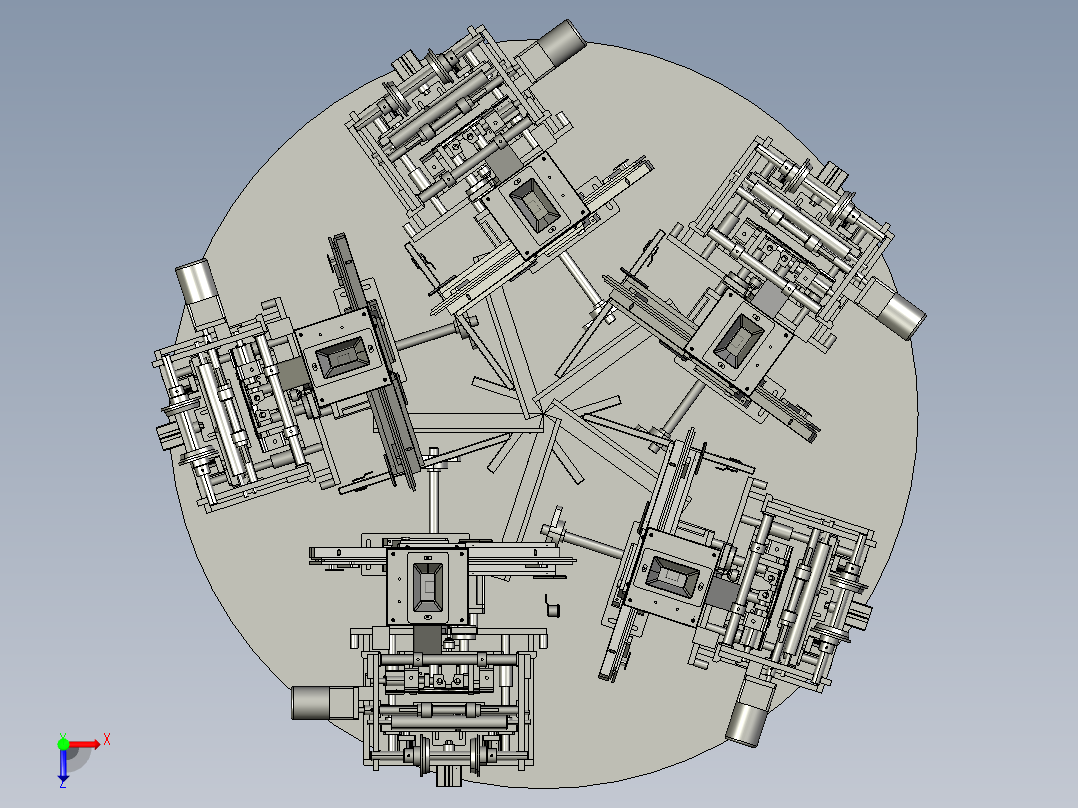 大型拔盖子设备俯视图