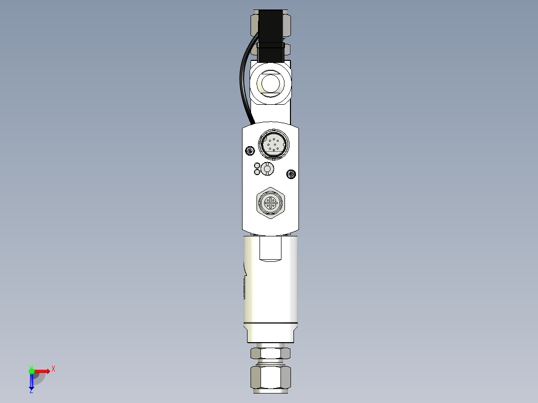 适用于低-中流量的工业型气体质量流量控制器俯视图