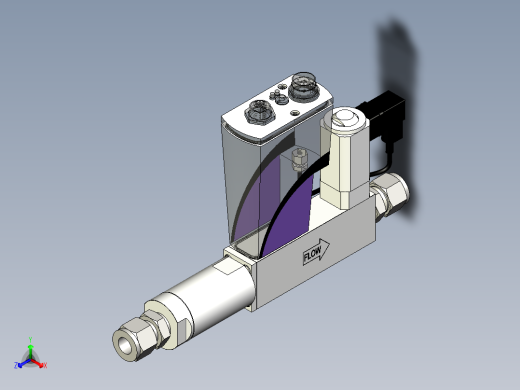适用于低-中流量的工业型气体质量流量控制器正等轴测缩略图