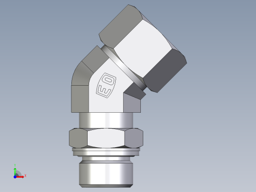 卡套式工业通用硬管接头EO_Adjustable_locknut_45_deg_elbow_VEE20ZSMCF前视缩略图