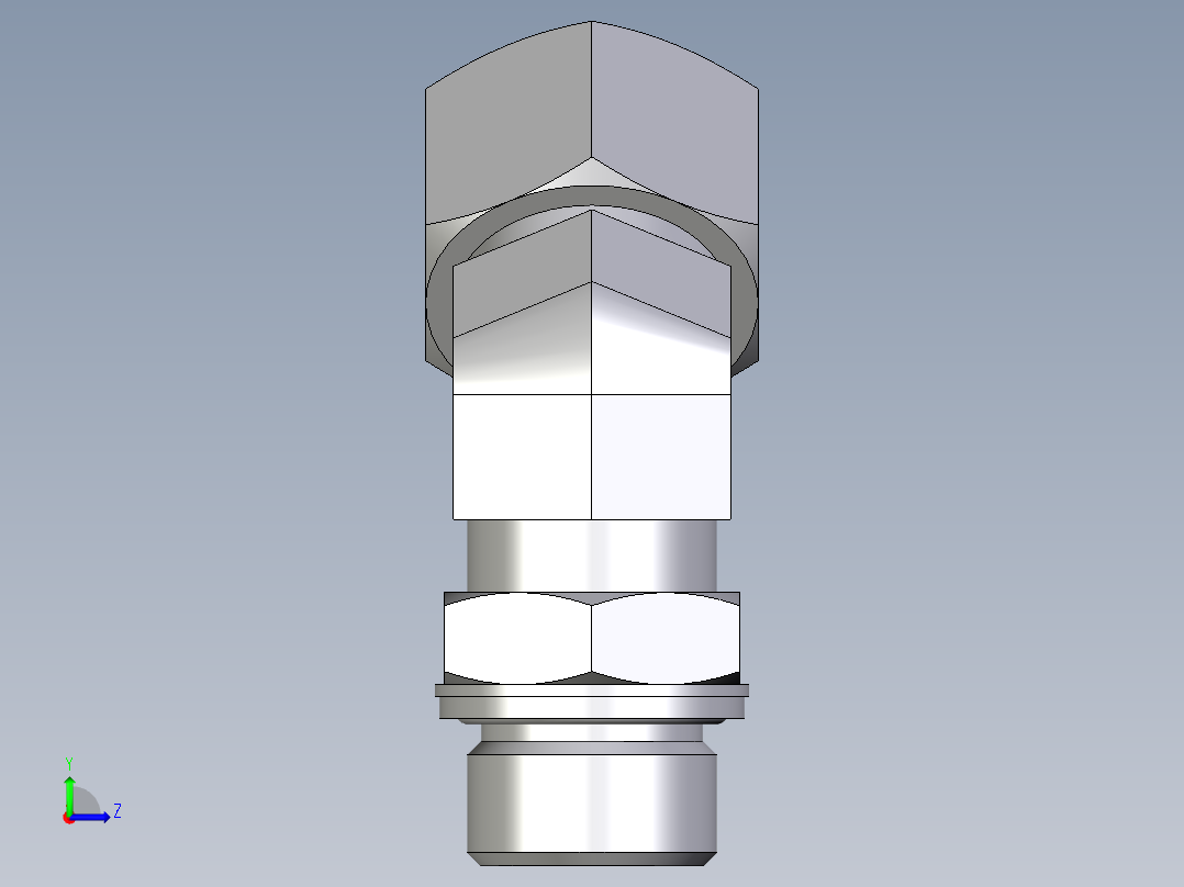 卡套式工业通用硬管接头EO_Adjustable_locknut_45_deg_elbow_VEE20ZSMCF左视图