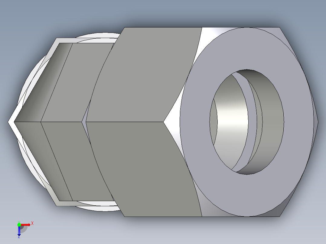 卡套式工业通用硬管接头EO_Adjustable_locknut_45_deg_elbow_VEE20ZSMCF俯视图