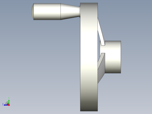 鑄鐵手輪1063-3D多系列多零件图纸模型右视缩略图
