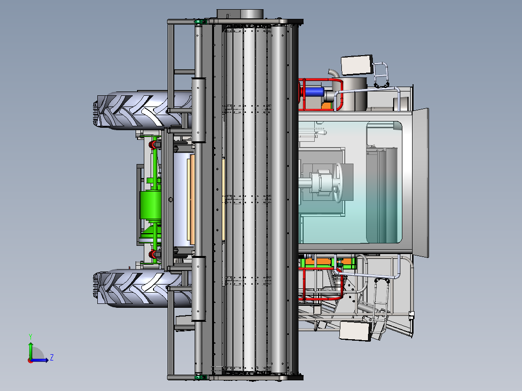弹齿滚筒式辣椒收获机1391784===800左视图